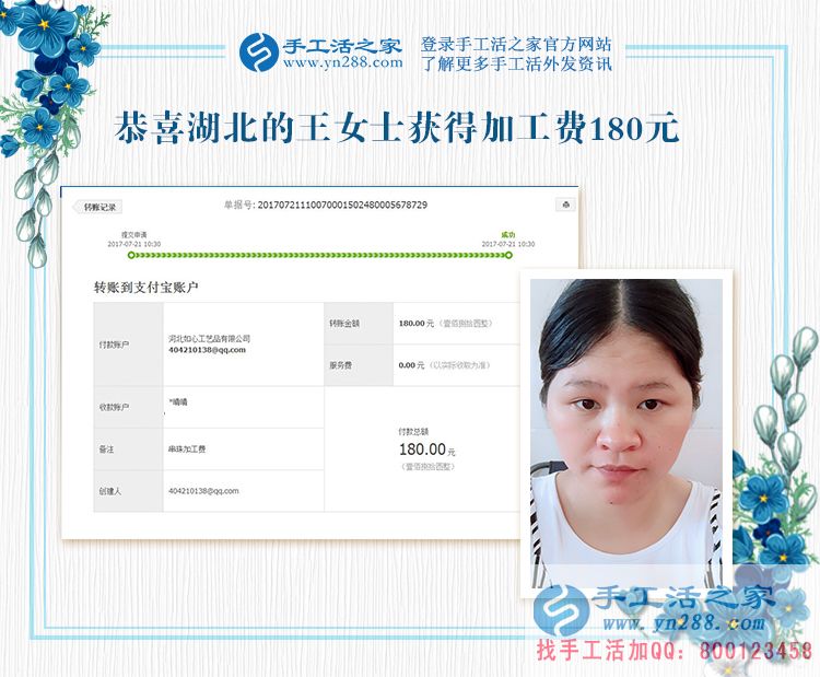 不忘相約，湖北的王女士堅(jiān)持下班后做手工活賺錢(圖1)