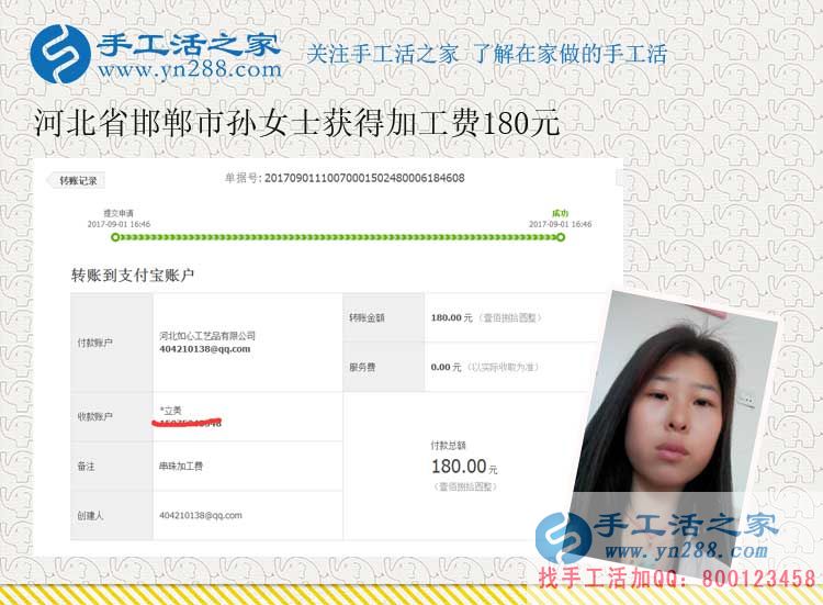 工作了，河北應(yīng)屆大學(xué)畢業(yè)生孫女士依然堅(jiān)持在校做了兩年的珠繡畫手工活(圖1)