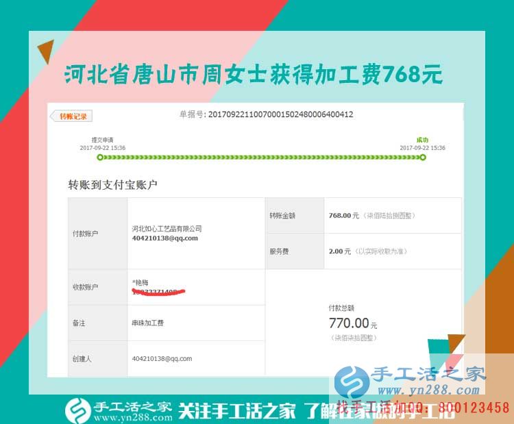 768元練就好代理，河北唐山周女士由個人加工到組織人加工的手工活致富路(圖1)
