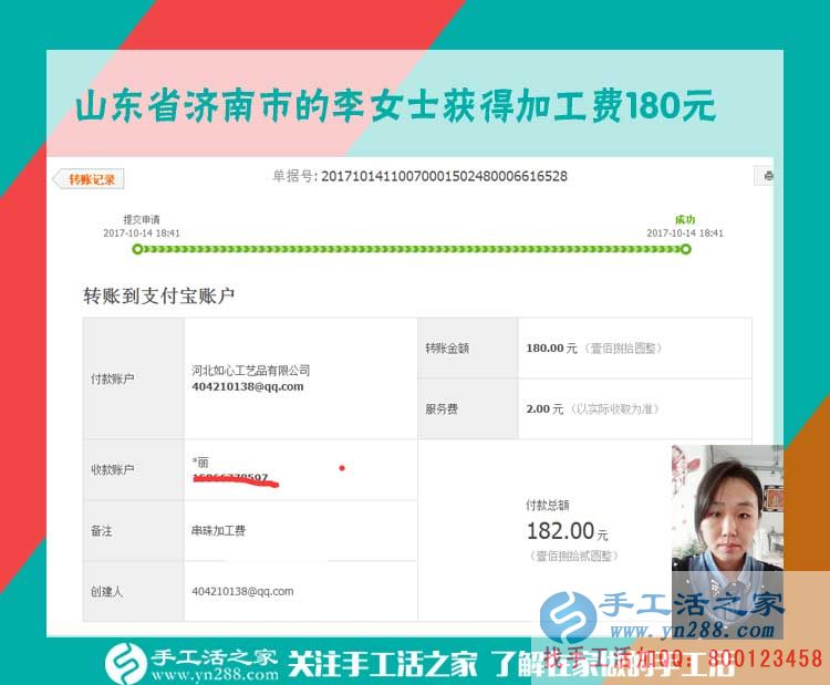 我要掙錢！山東濟(jì)南上班族李女士下班后堅持珠繡畫手工活兼職(圖1)