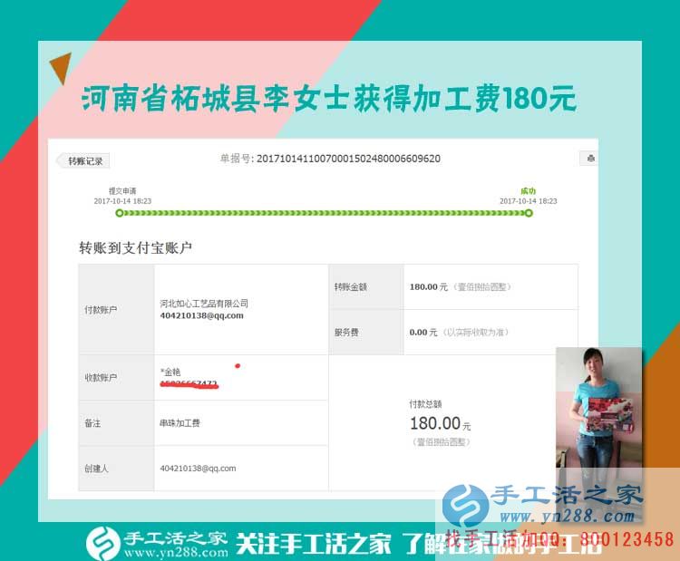 與男友合開生意，河南拓城李女士休息時做手工活兼職再掙一份錢(圖1)