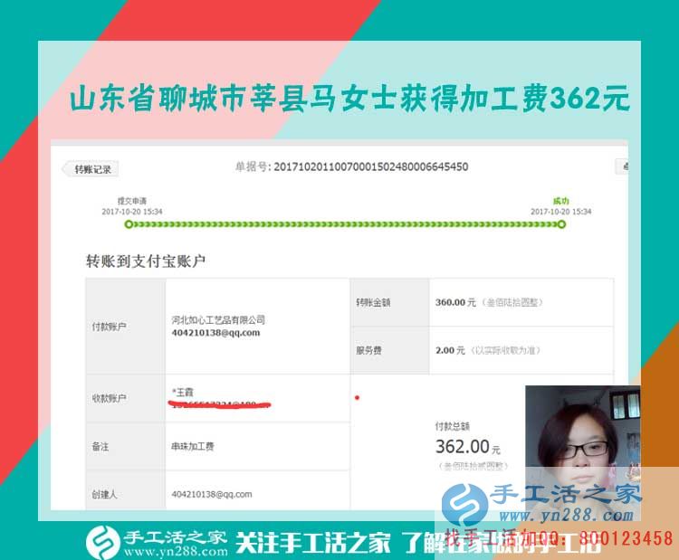 租房子也要愛干凈，山東聊城馬女士下班后堅持做珠繡畫掙錢，一個月一千多(圖1)