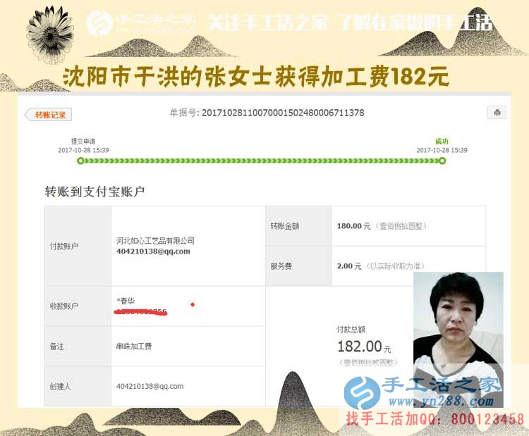 習(xí)慣成自然，遼寧沈陽的張女士下班后在家做賺錢的手工活(圖1)