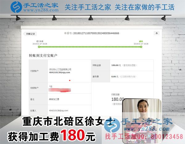 用自己掙得錢購物，重慶徐女士在丈夫支持下開始做珠繡手工活掙錢(圖1)