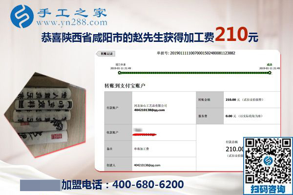 摸爬滾打后選擇手工之家，陜西咸陽趙先生看好珠繡手工活加盟項(xiàng)目