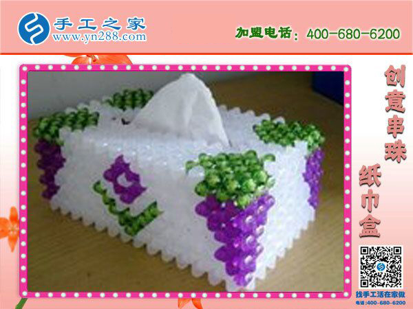在家掙錢的手工活，邯鄲永年李女士選擇手工之家立體串珠紙抽盒(圖1)