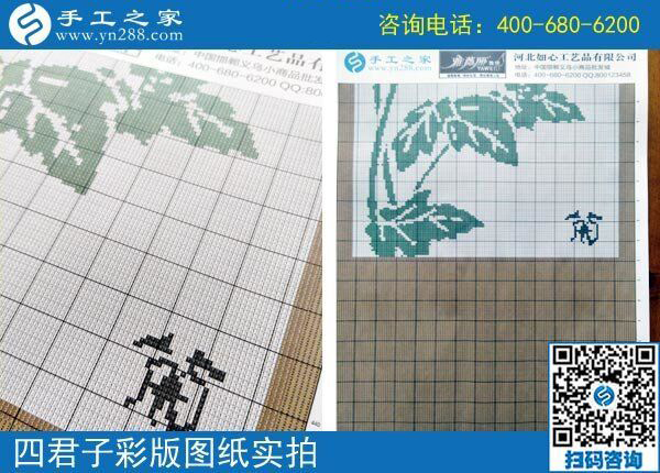 手工之家雅薇麗珠繡圖紙（梅蘭竹菊）新款，彩色升級(jí)版！(圖3)
