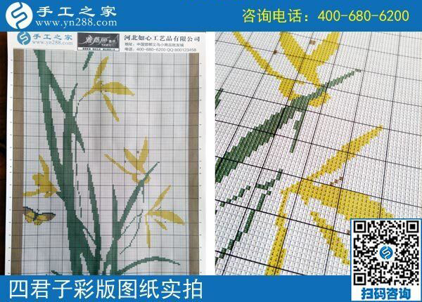 手工之家雅薇麗珠繡圖紙（梅蘭竹菊）新款，彩色升級(jí)版！(圖5)