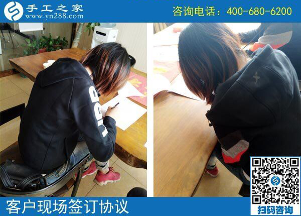 曾做過穿手串手工活，山東濱州王女士現(xiàn)做手工之家串珠繡(圖1)