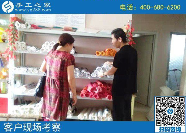 8月19日，能掙錢的手工活是珠繡負(fù)責(zé)回收的手工活，手工之家接待考察加工客戶剪影
