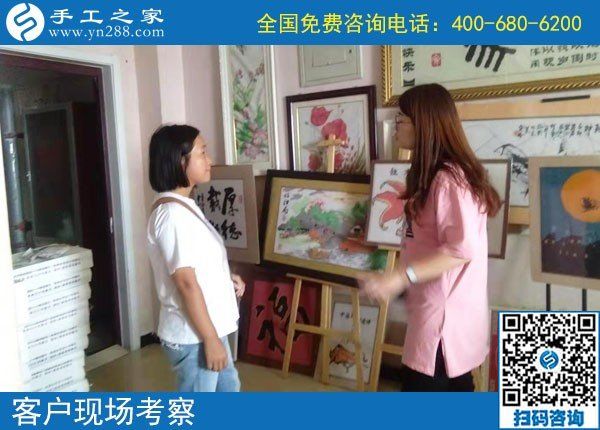 可以在家做的簡單手工活，這位女士選擇手工之家串珠繡(圖1)