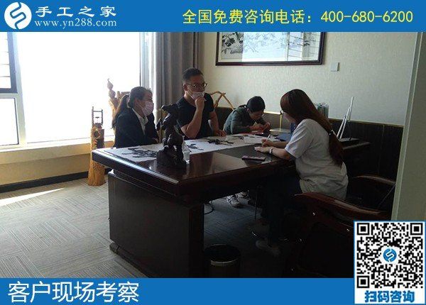 5月6日，代理手工活加工項目，正規(guī)外發(fā)手工活來料加工，選正規(guī)手工活勵志珠珠繡，手工之家接待考察合作加工客戶剪影