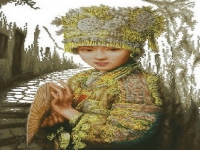 《苗族少女》民族風(fēng)系列，勵(lì)志珠珠繡純手工圖紙及成品